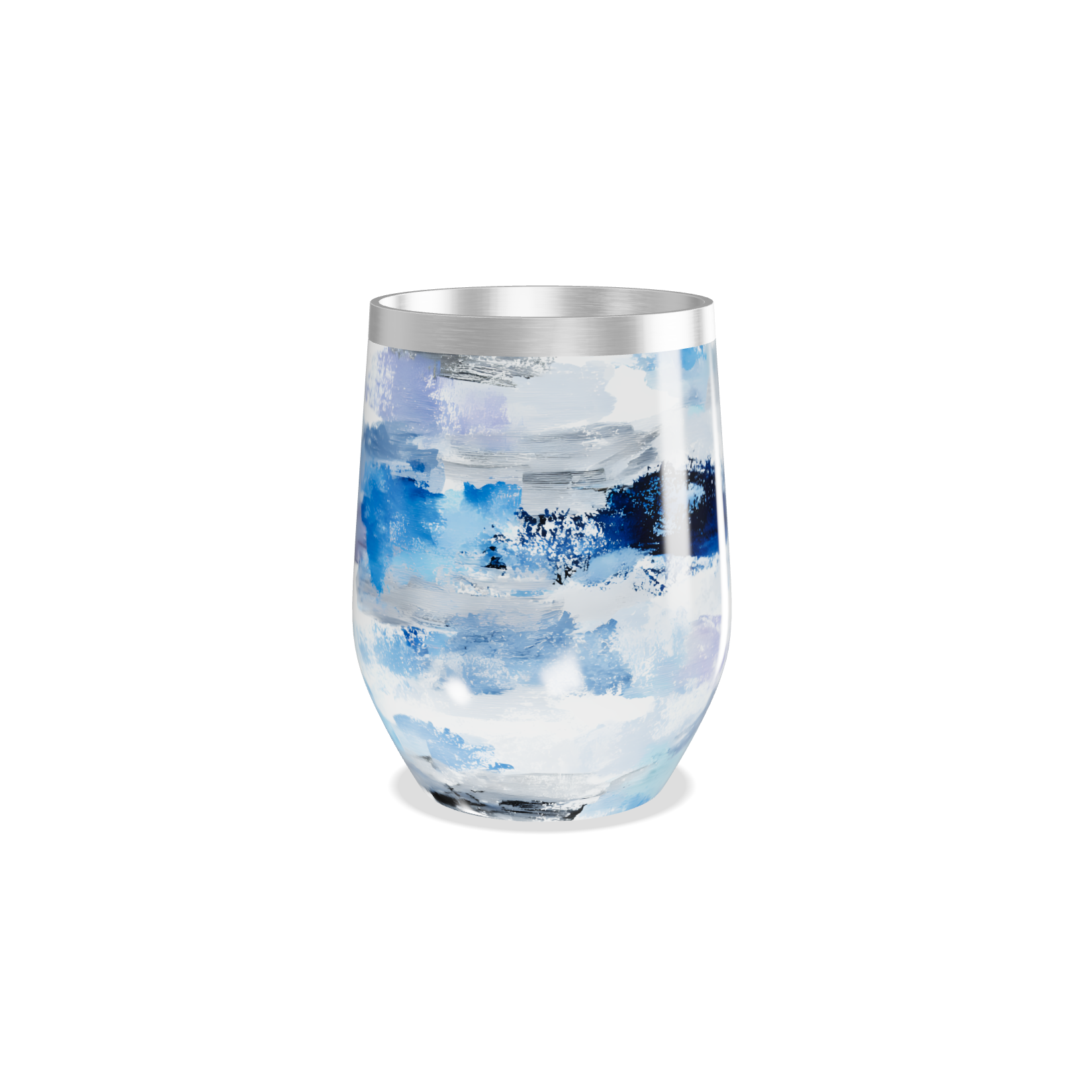 Copo Térmico Slim - Abstrato Azul e Branco