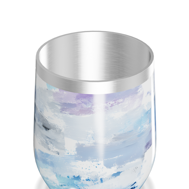 Copo Térmico Slim - Abstrato Azul e Branco