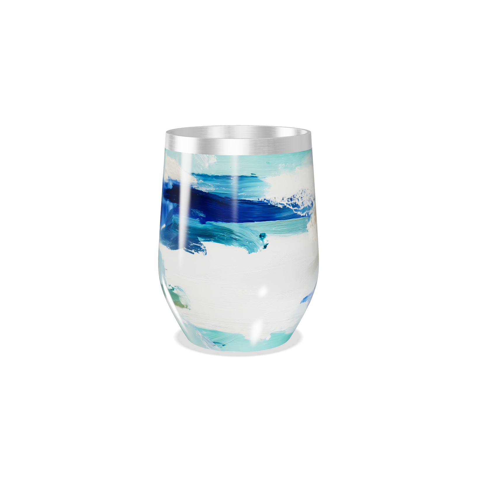 Copo Térmico Slim - Estampa Azul Artística