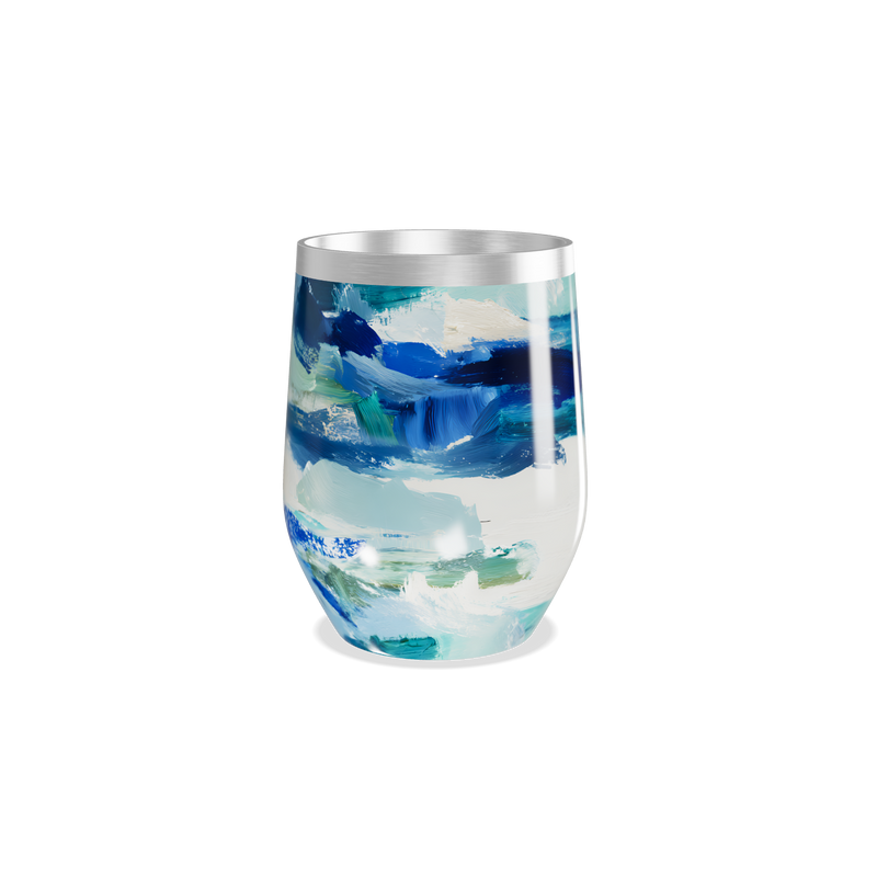 Copo Térmico Slim - Estampa Azul Artística