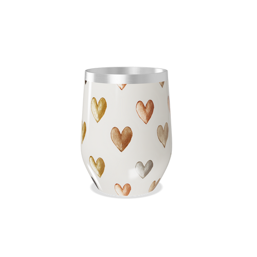 Copo Térmico Slim - Corações Metalizados