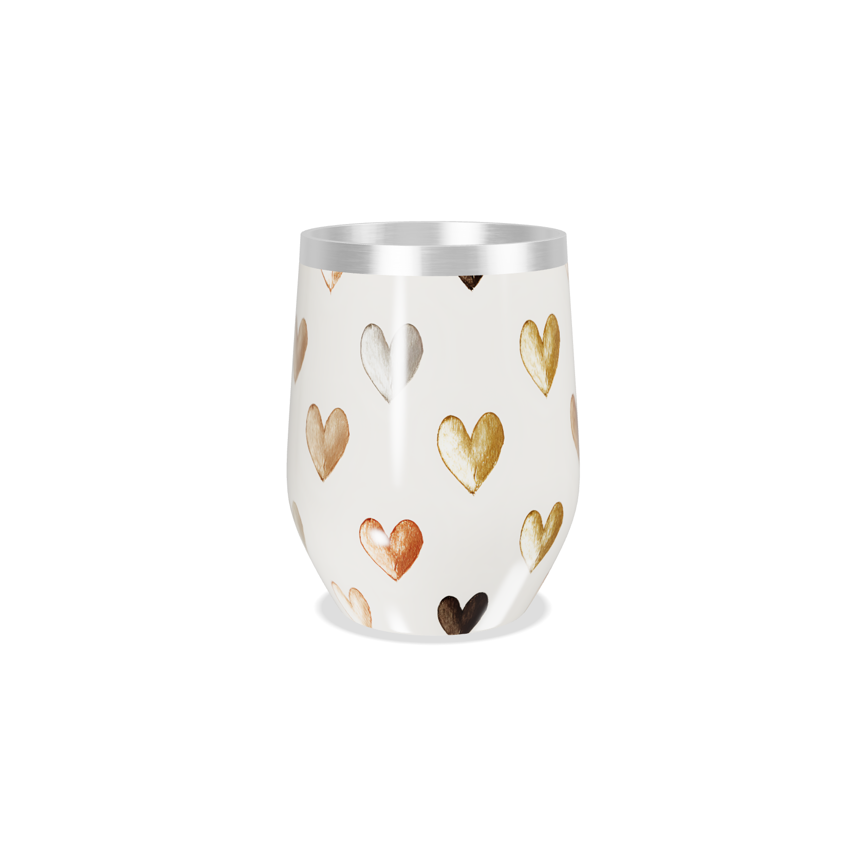 Copo Térmico Slim - Corações Metalizados