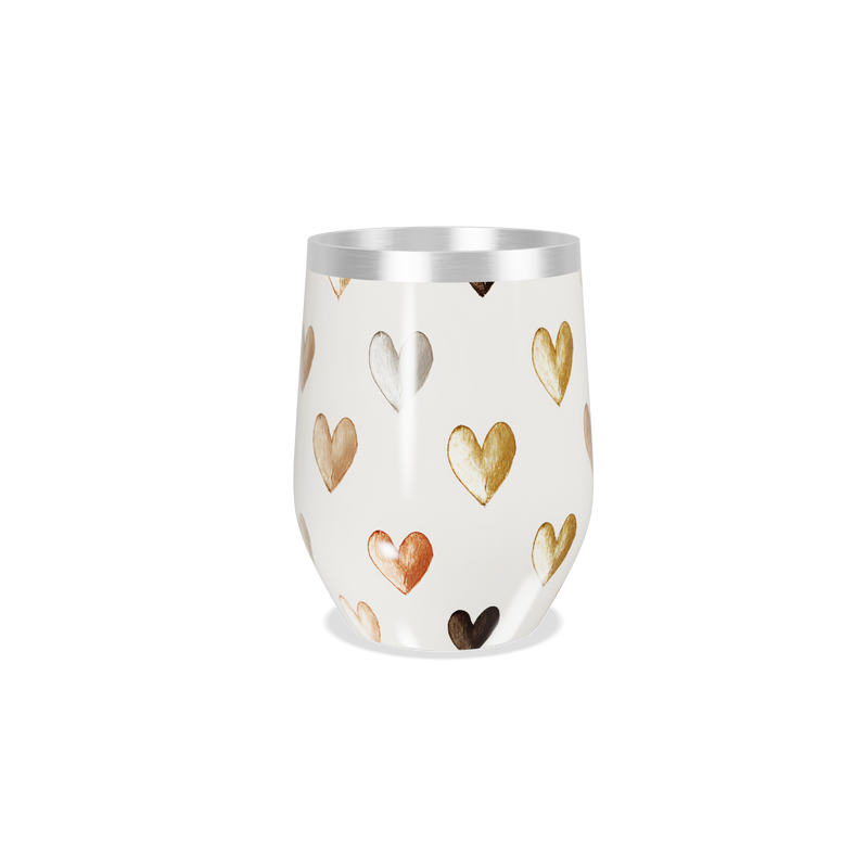 Copo Térmico Slim - Corações Metalizados
