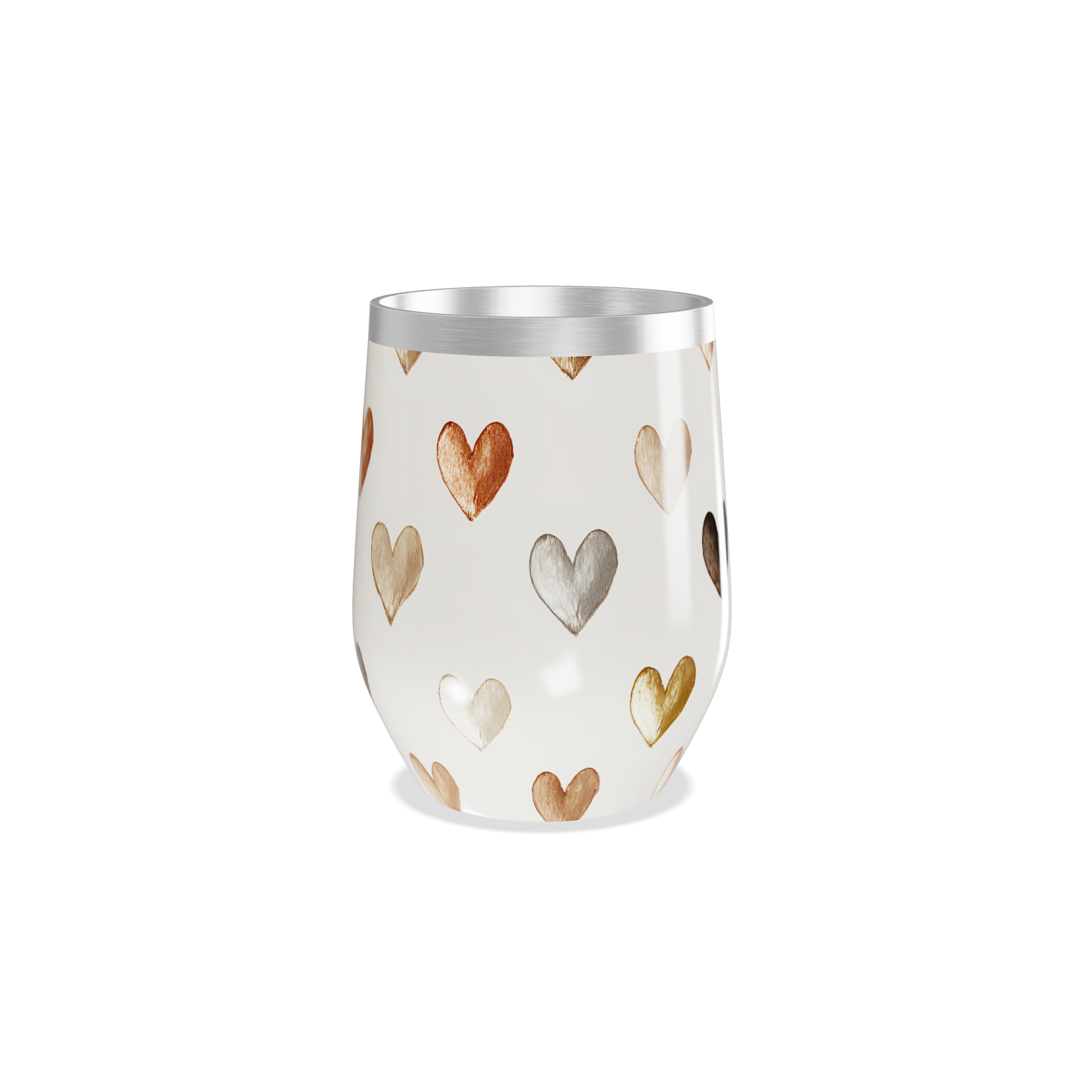 Copo Térmico Slim - Corações Metalizados