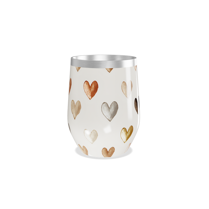 Copo Térmico Slim - Corações Metalizados