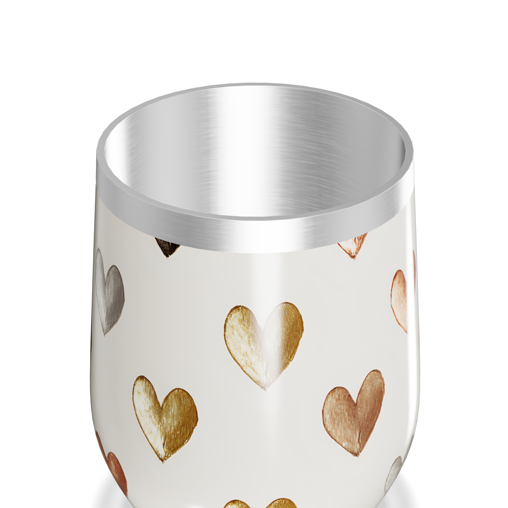 Copo Térmico Slim - Corações Metalizados