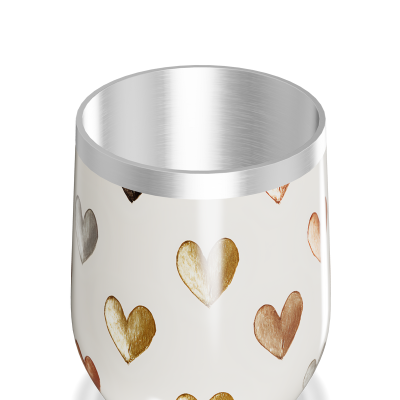 Copo Térmico Slim - Corações Metalizados