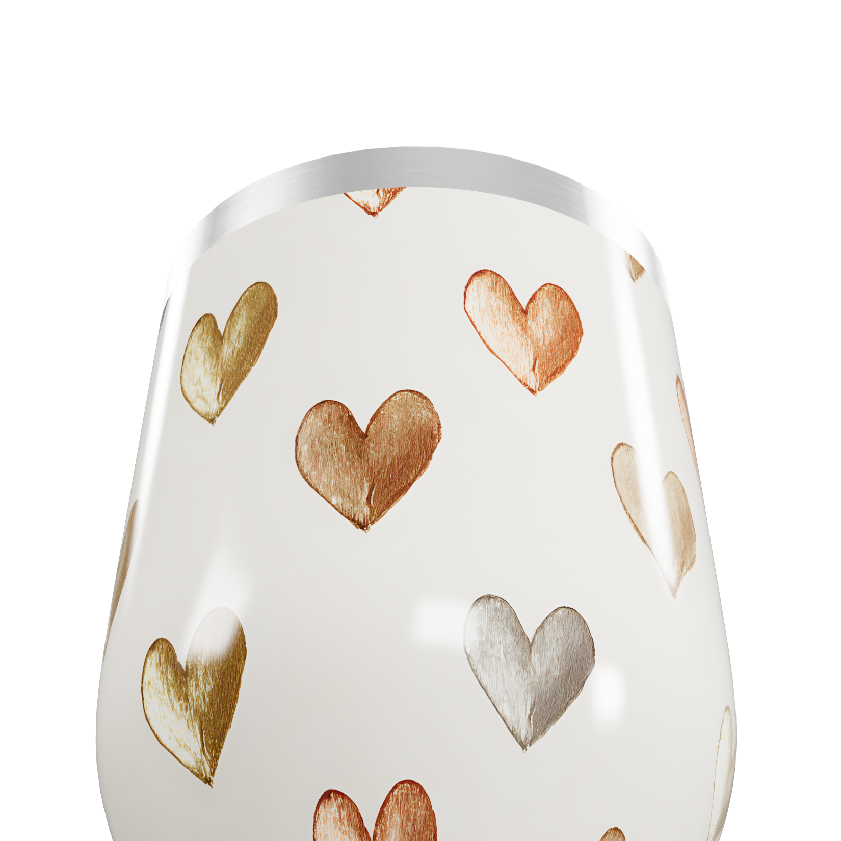 Copo Térmico Slim - Corações Metalizados