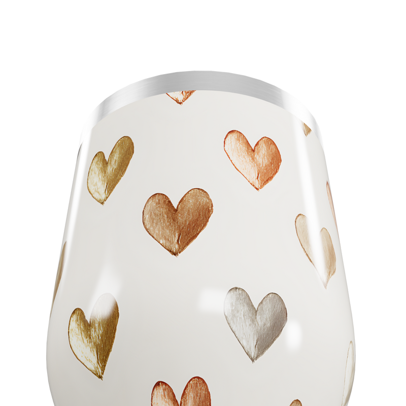 Copo Térmico Slim - Corações Metalizados