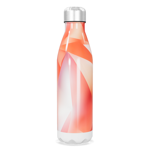 Garrafa Inox - Estampa Geométrica Laranja