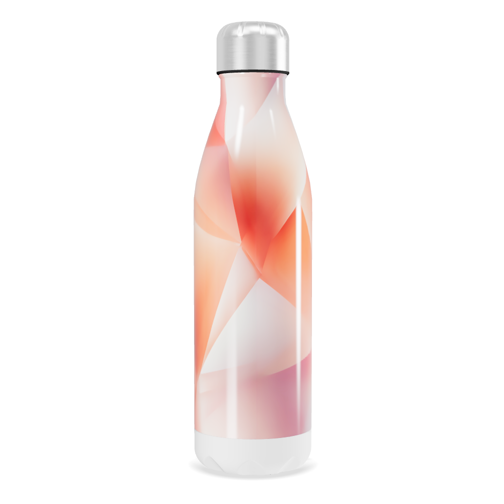 Garrafa Inox - Estampa Geométrica Laranja
