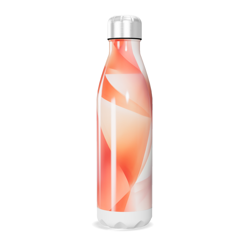 Garrafa Inox - Estampa Geométrica Laranja