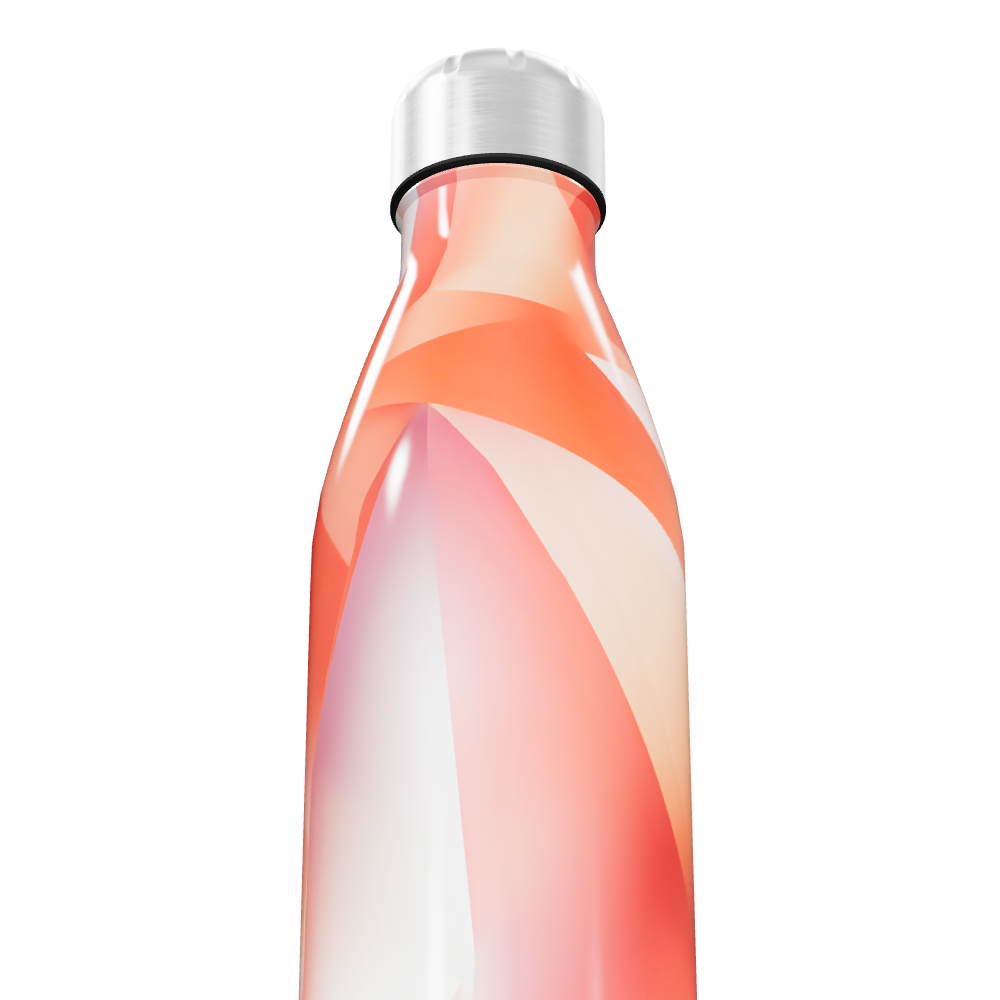 Garrafa Inox - Estampa Geométrica Laranja