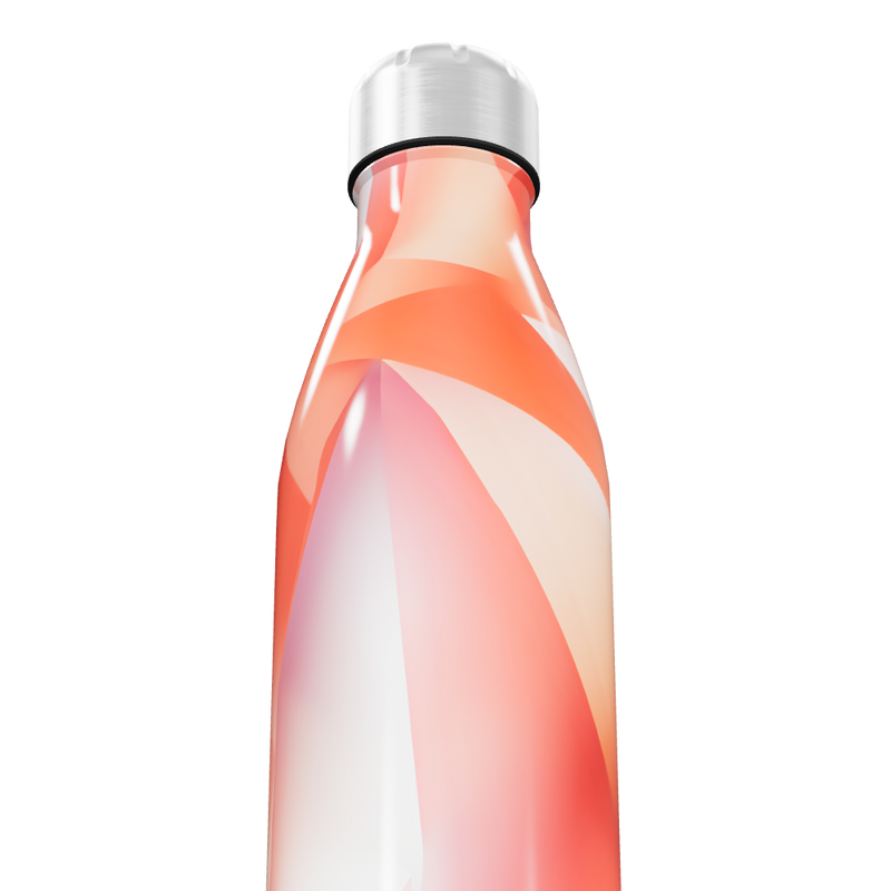 Garrafa Inox - Estampa Geométrica Laranja
