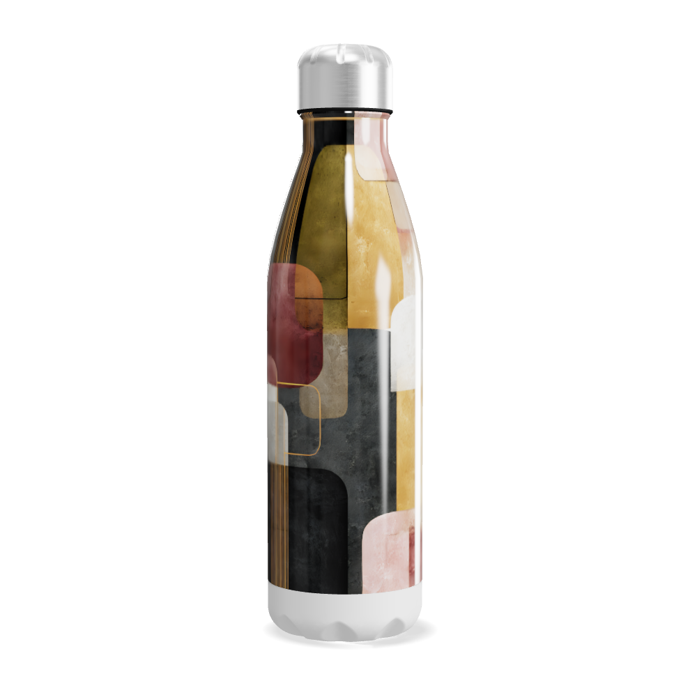 Garrafa Inox - Estampa Geométrica Colorida