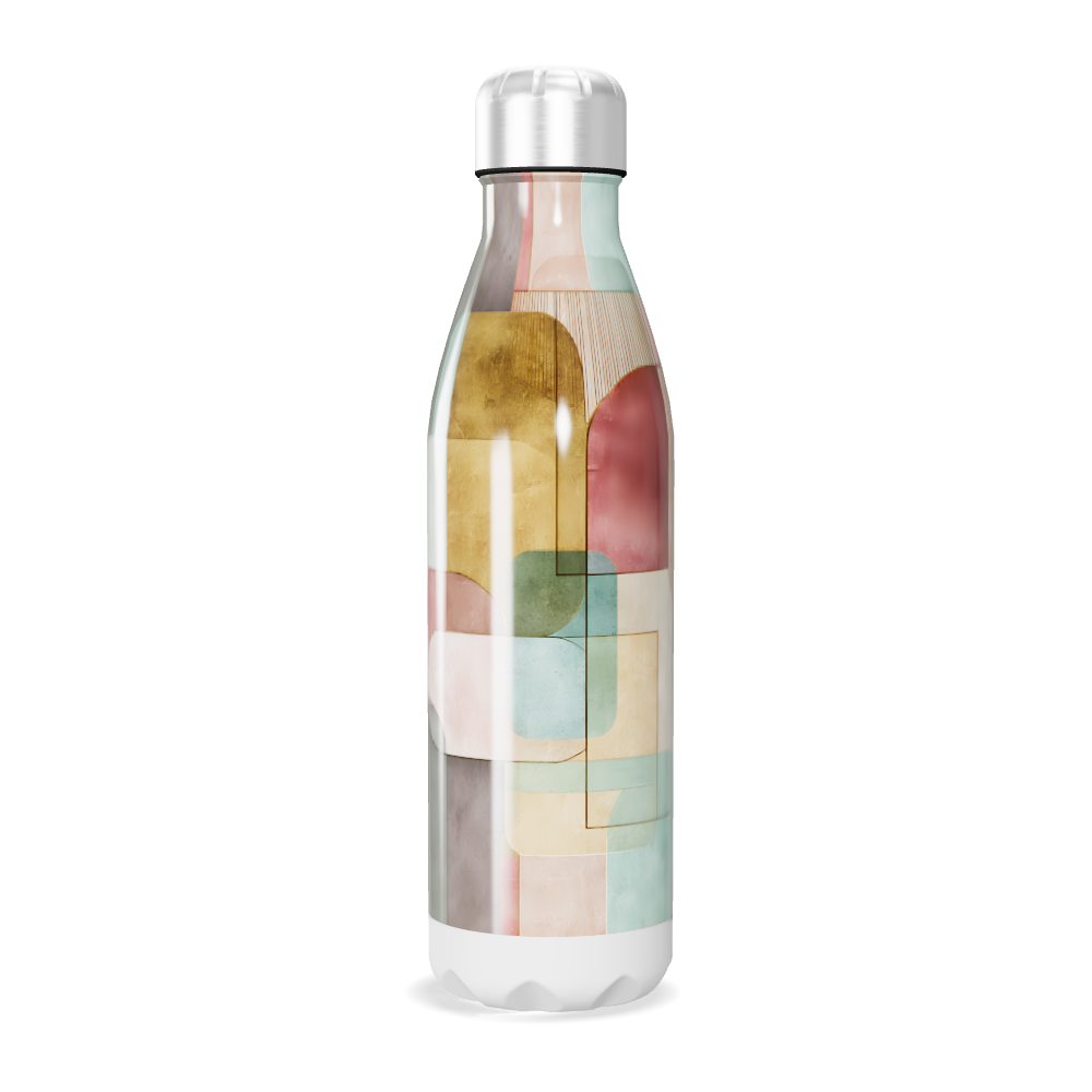 Garrafa Inox - Estampa Geométrica Colorida