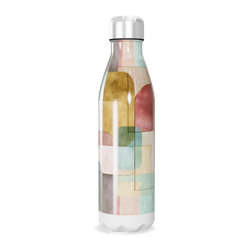 Garrafa Inox - Estampa Geométrica Colorida