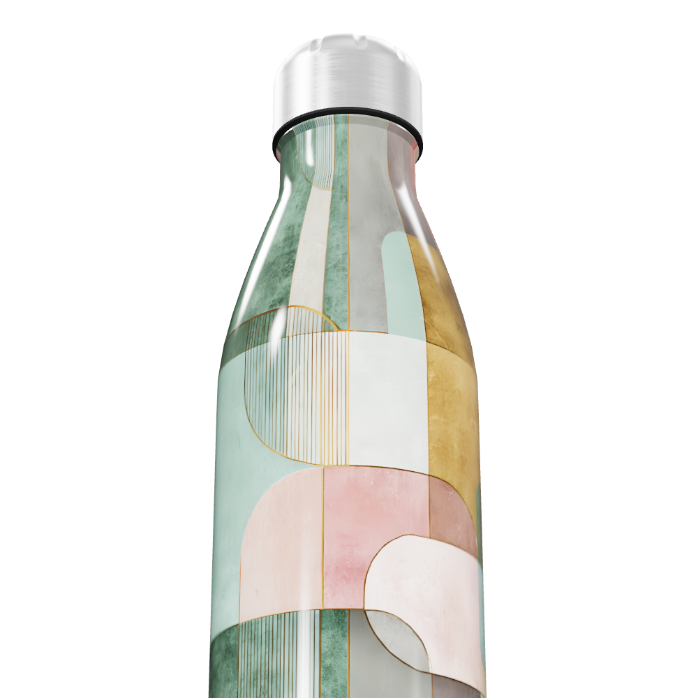 Garrafa Inox - Estampa Geométrica Colorida