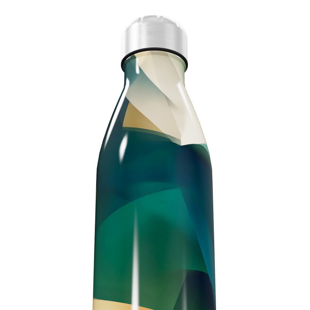 Garrafa Inox - Estampa Geométrica Colorida