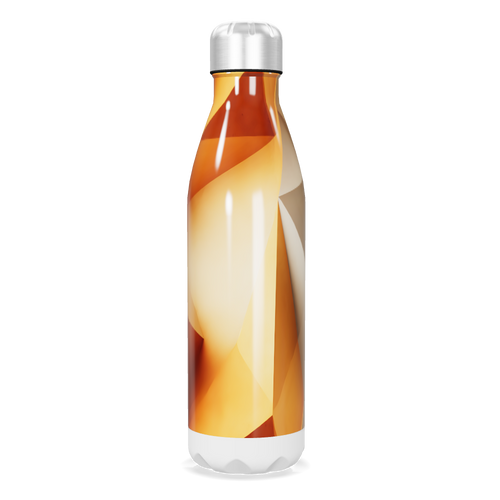 Garrafa Inox - Estampa Geométrica Laranja