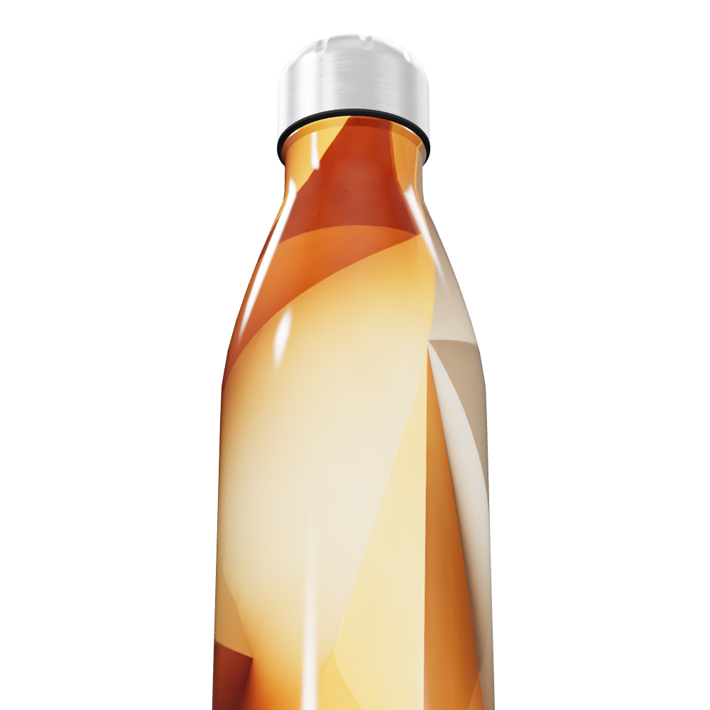 Garrafa Inox - Estampa Geométrica Laranja