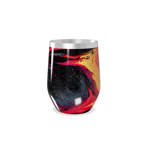 Copo Térmico Slim - Preto com Estampa Abstrata