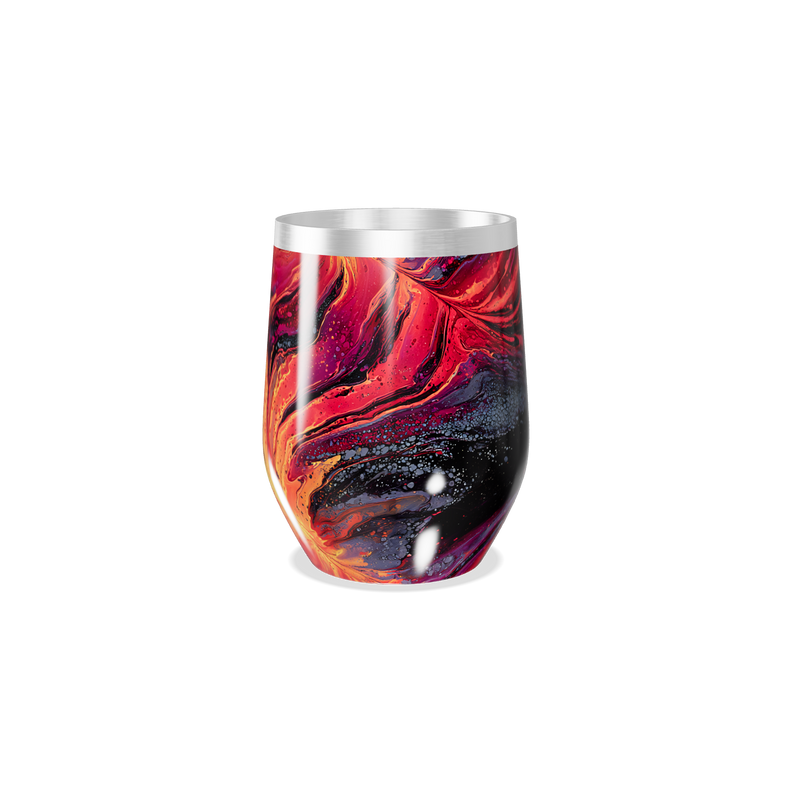 Copo Térmico Slim - Preto com Estampa Abstrata