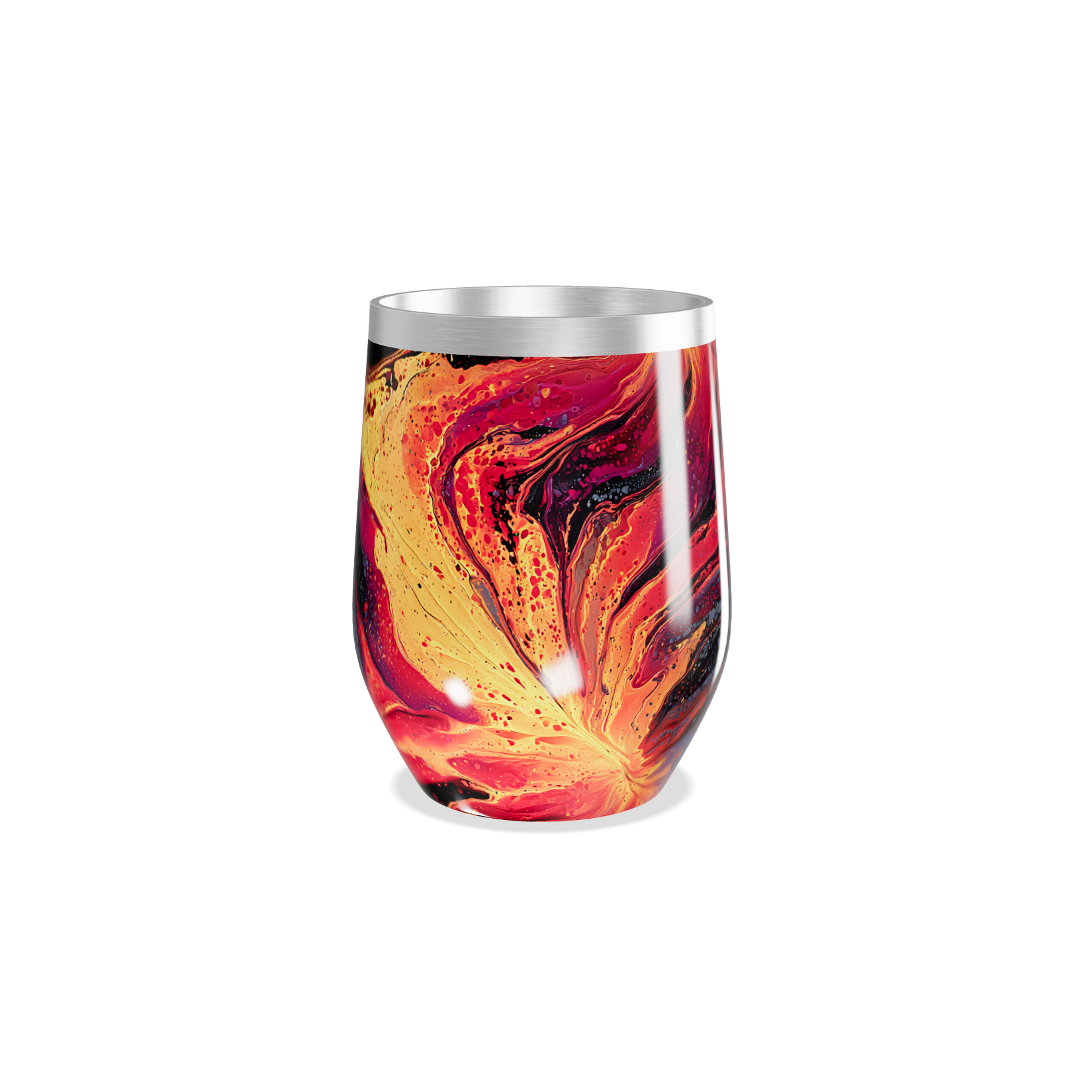 Copo Térmico Slim - Preto com Estampa Abstrata