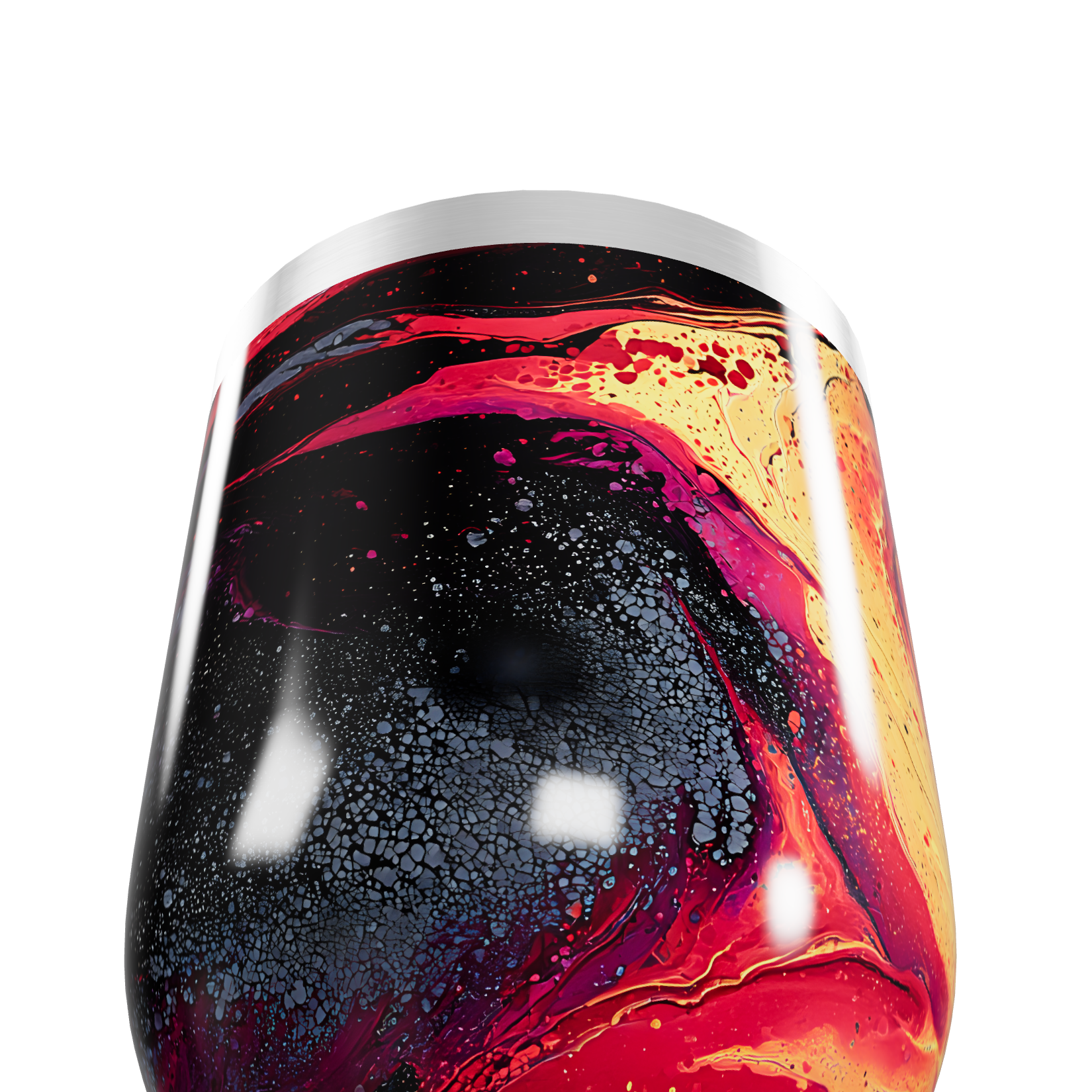 Copo Térmico Slim - Preto com Estampa Abstrata