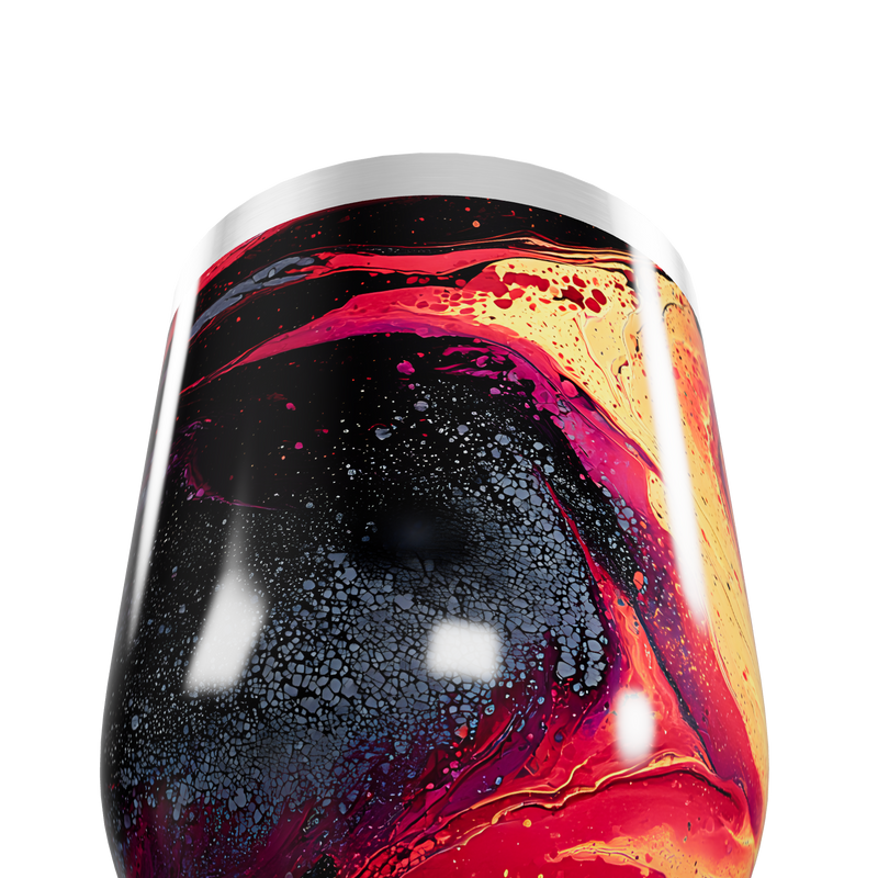 Copo Térmico Slim - Preto com Estampa Abstrata