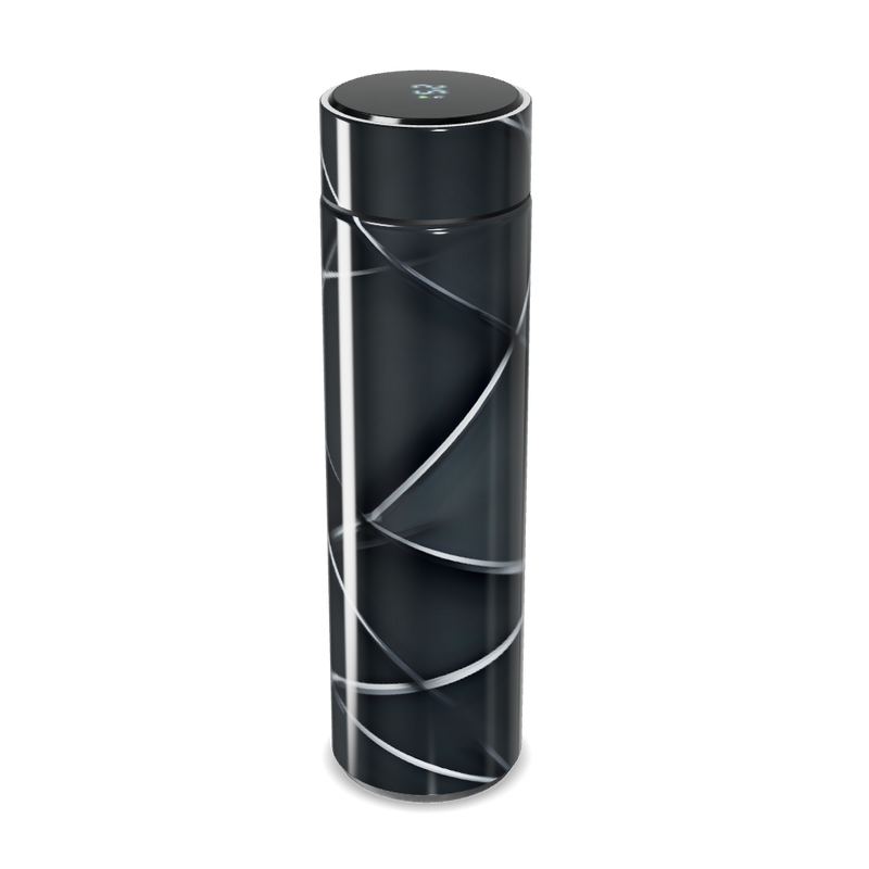 Garrafa Térmica Touch - Preta com Linhas Prateadas