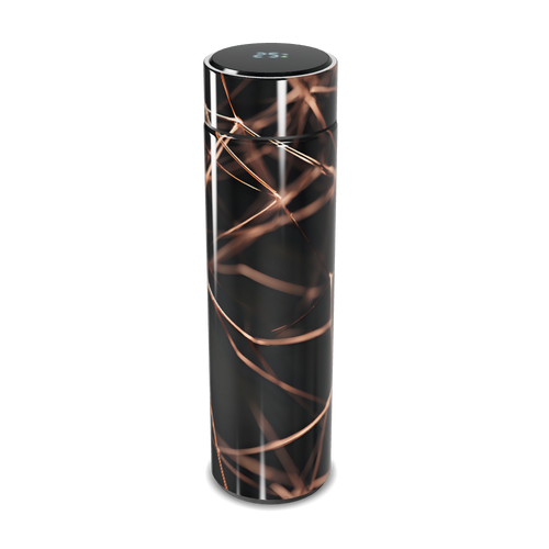 Garrafa Térmica Touch - Preta com Linhas Cobre