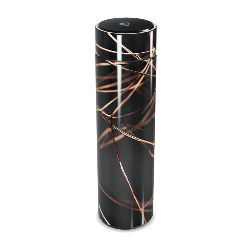 Garrafa Térmica Touch - Preta com Linhas Cobre