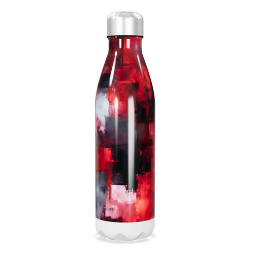 Garrafa Inox - Estampa Vermelha Abstrata