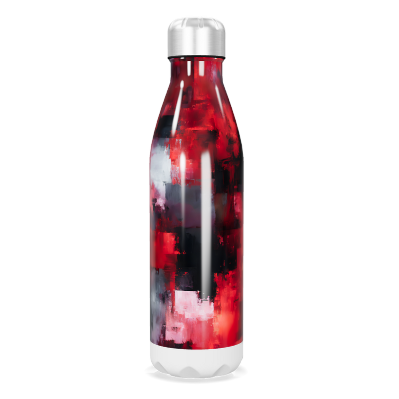 Garrafa Inox - Estampa Vermelha Abstrata