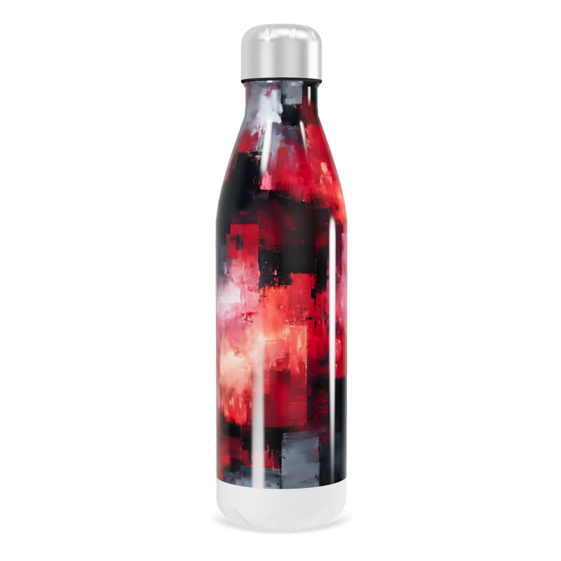 Garrafa Inox - Estampa Vermelha Abstrata