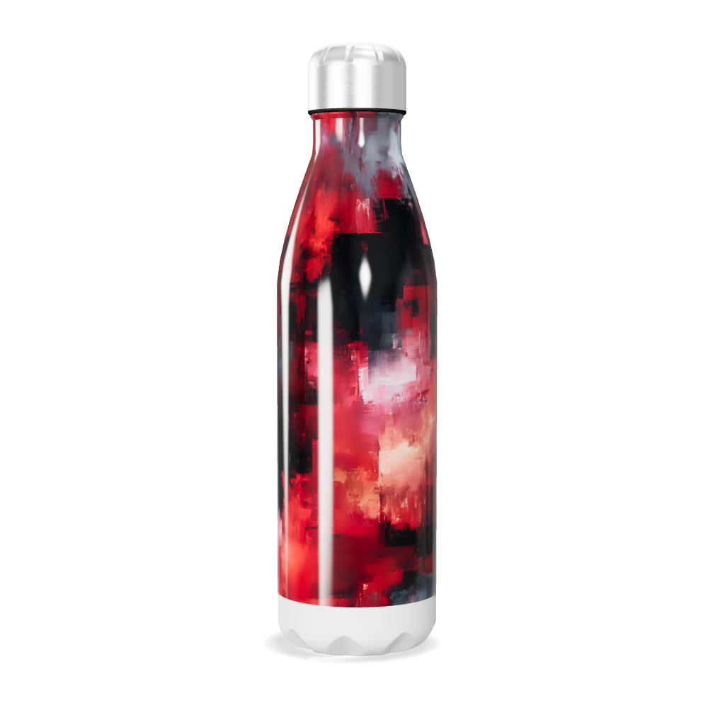 Garrafa Inox - Estampa Vermelha Abstrata