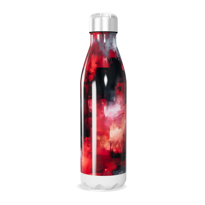 Garrafa Inox - Estampa Vermelha Abstrata
