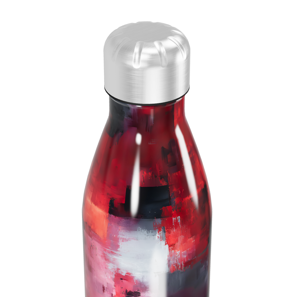 Garrafa Inox - Estampa Vermelha Abstrata