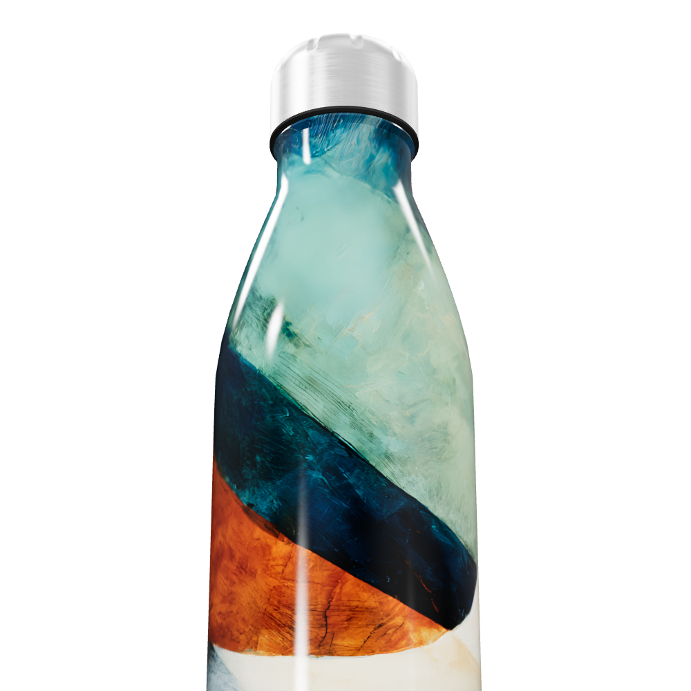Garrafa Inox - Estampa Abstrata Colorida