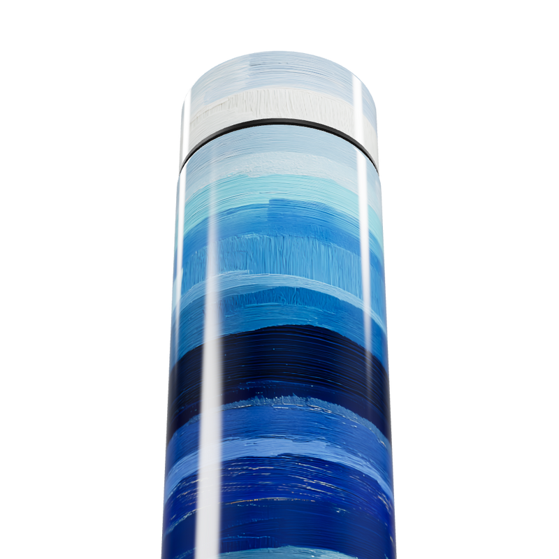 Garrafa Térmica Touch - Listras Azuis Vidro