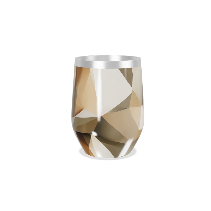 Copo Térmico Slim - Geométrico Marrom Inox