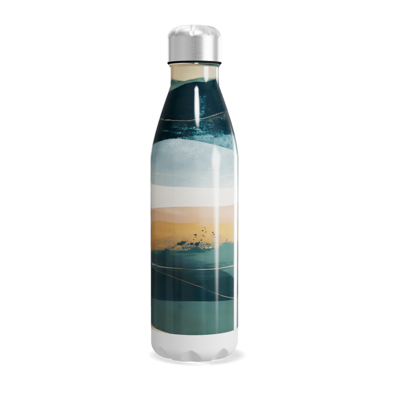 Garrafa Inox - Estampa Abstrata Azul