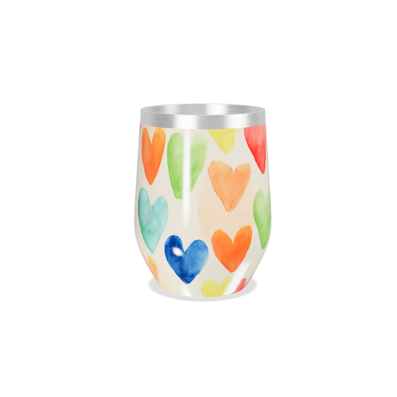 Copo Térmico Slim - Corações Coloridos