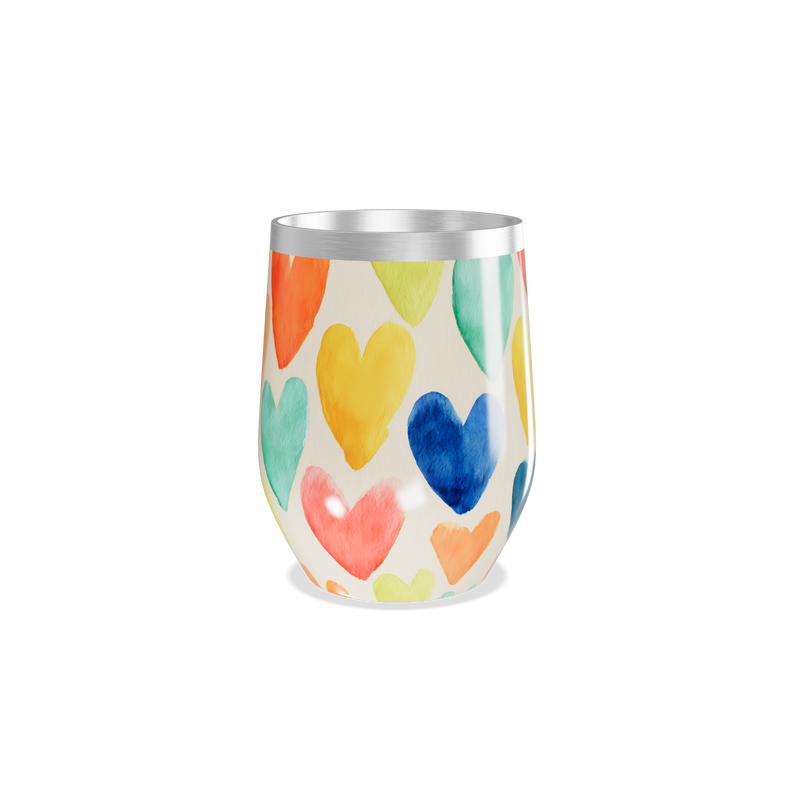 Copo Térmico Slim - Corações Coloridos