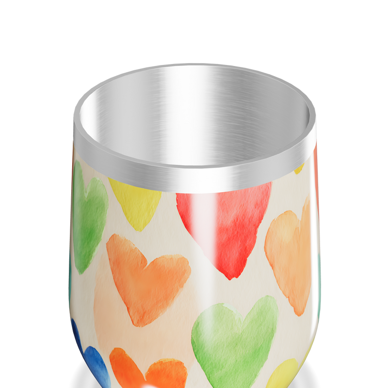 Copo Térmico Slim - Corações Coloridos