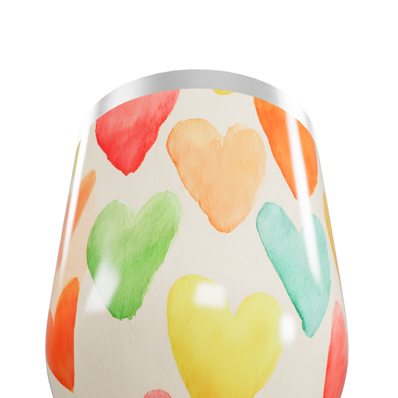 Copo Térmico Slim - Corações Coloridos