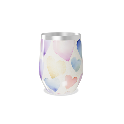 Copo Térmico Slim - Corações Coloridos Aço