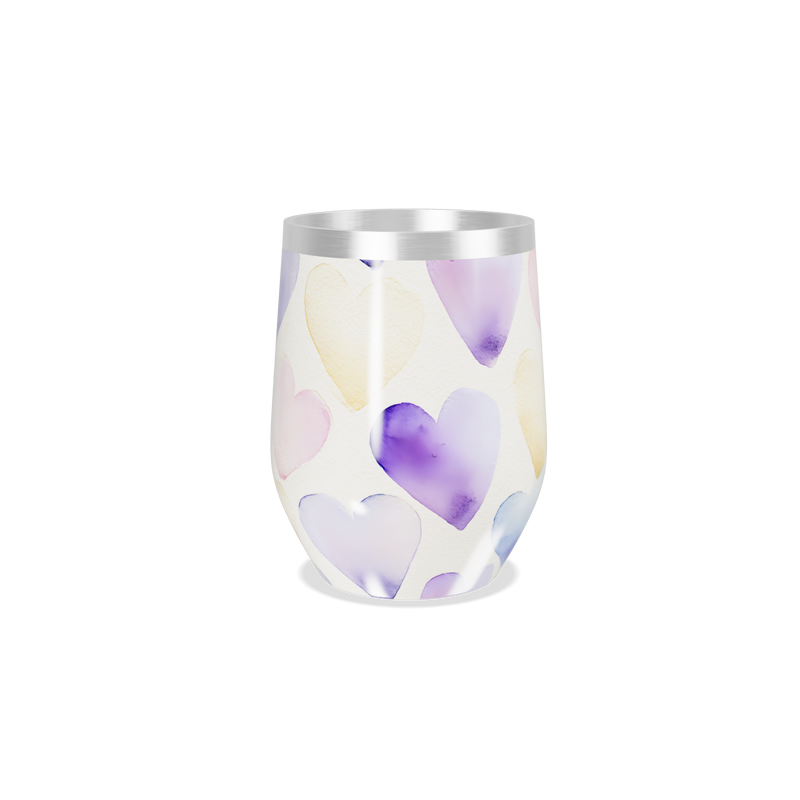 Copo Térmico Slim - Corações Coloridos Aço