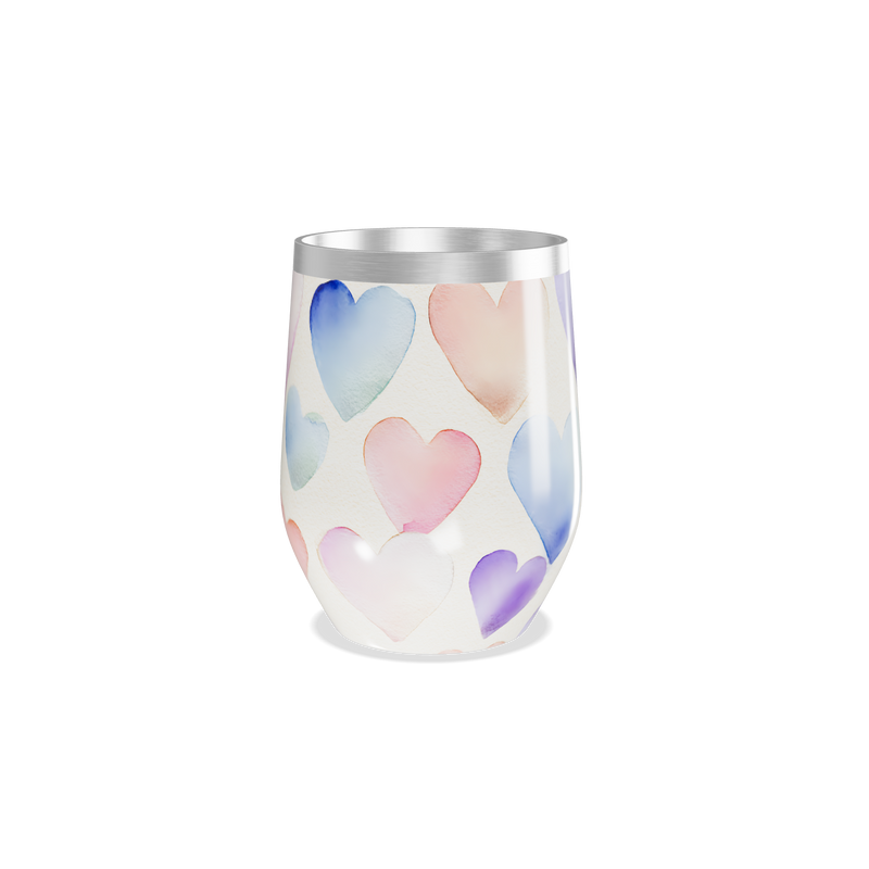 Copo Térmico Slim - Corações Coloridos Aço